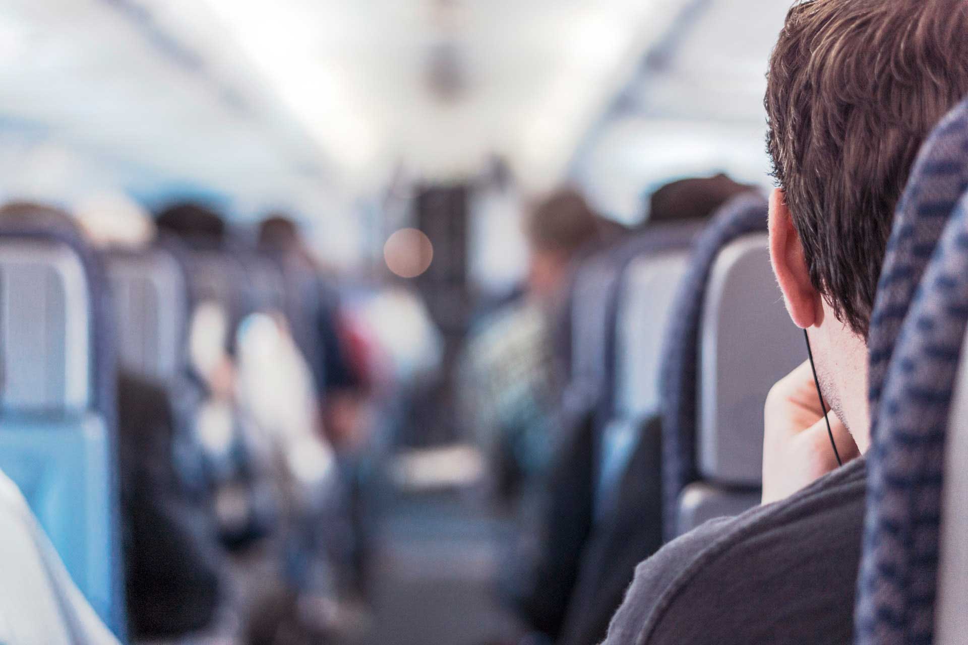 man on train