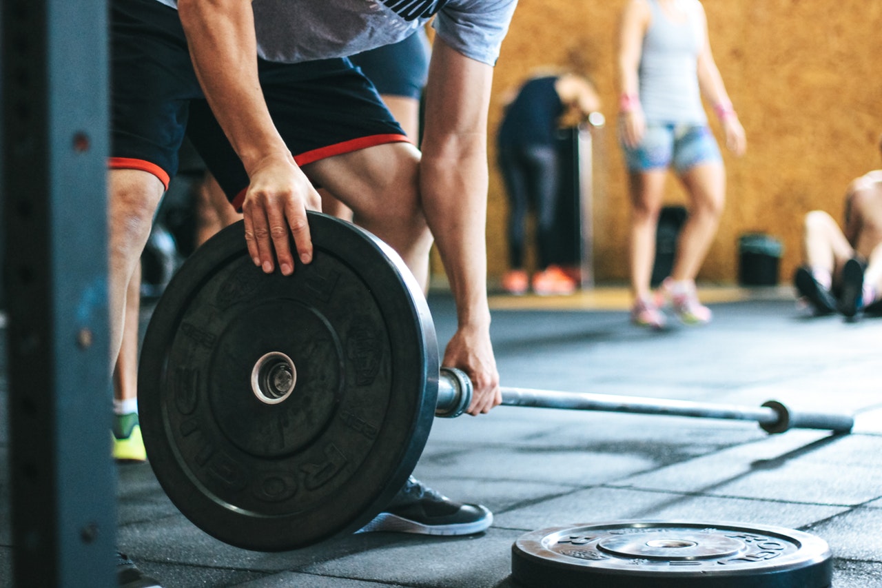 lifting weights at gym