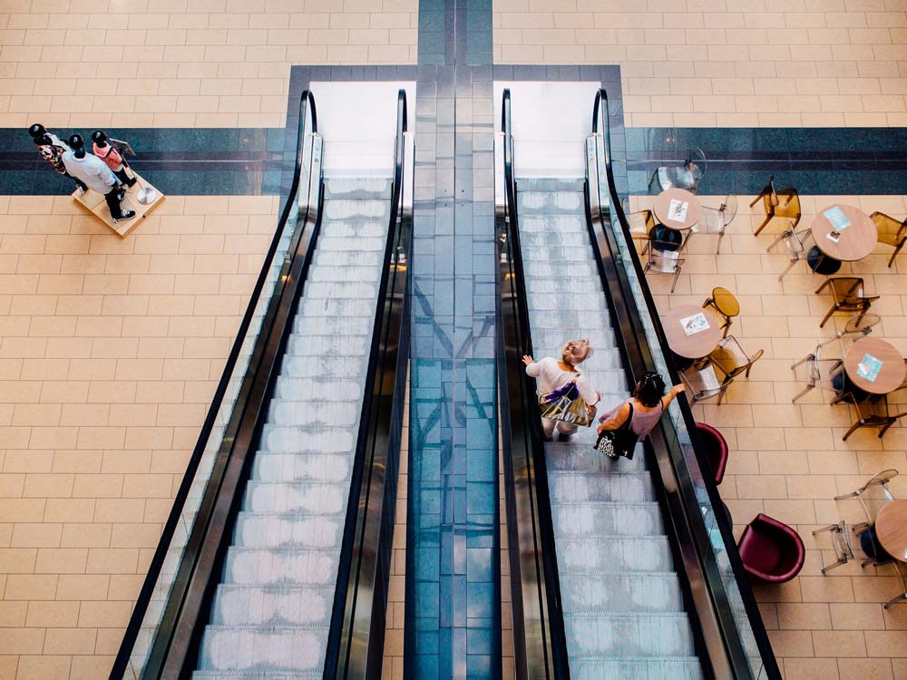 escalator in mall
