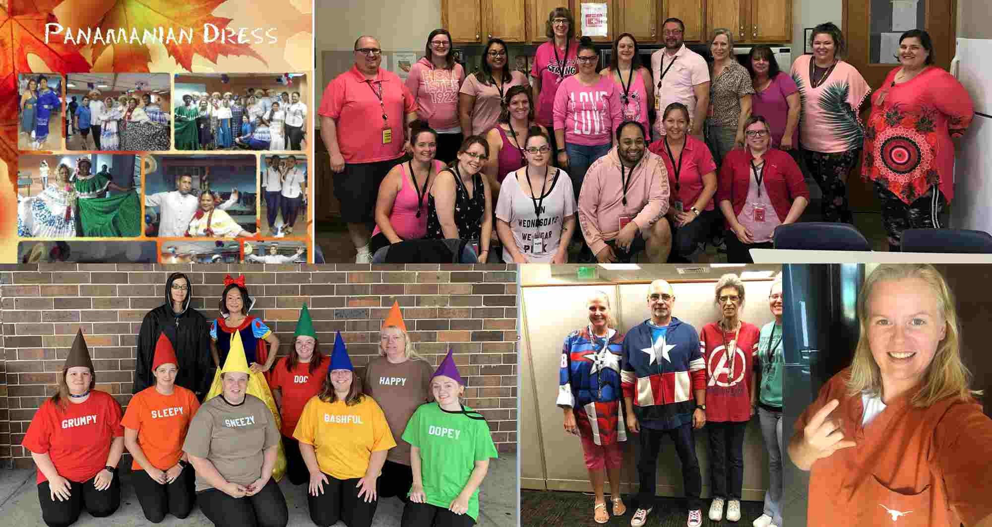 radius team participating in spirit week collage