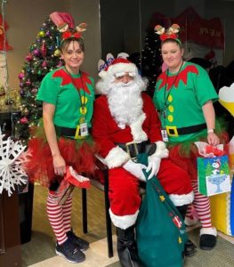 santa and elves costume at radius