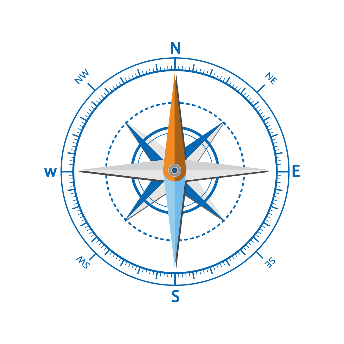transparent compass graphic