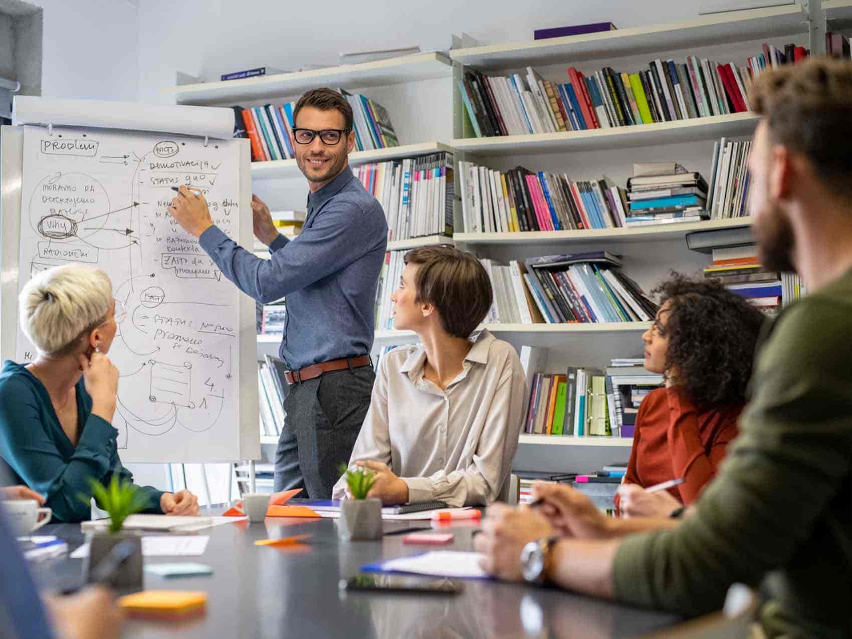 business man conducting a meeting