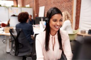 customer service agent working at contact center