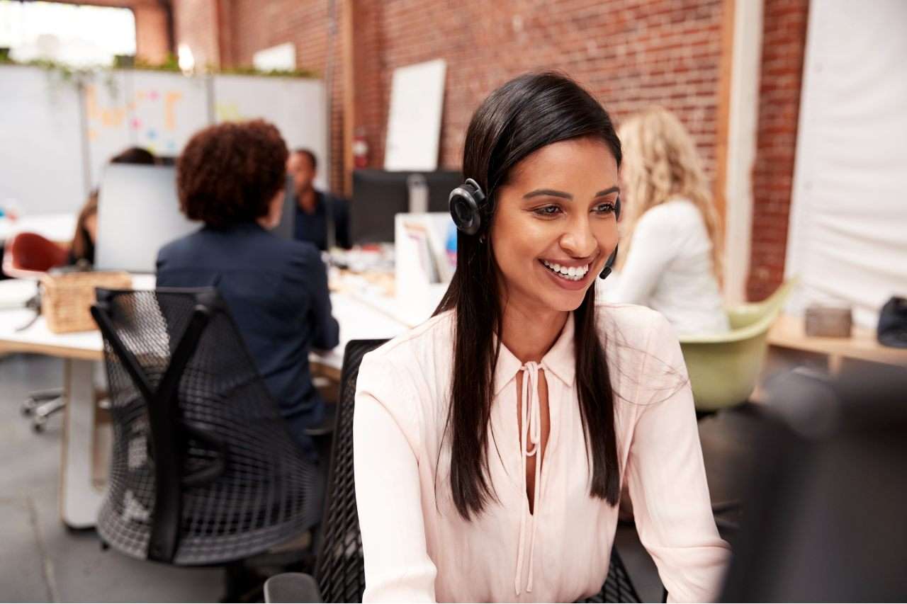 customer service agent working at contact center