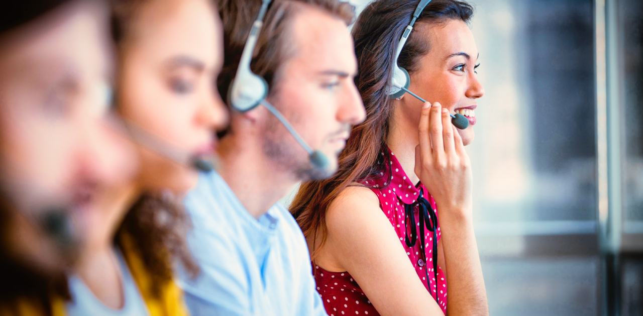 customer service agents with headsets